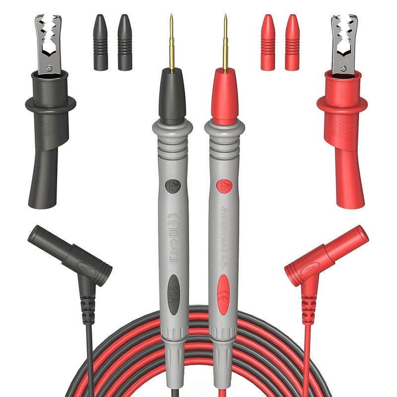 Cuqojs Professional Multimeter Test Leads 1000V 20A, 40.5 Inch, Ultra-Sharp Gold-Plated Test Probes, Volt Meter Leads, Silicone Meter Leads for Fluke, AstroAI, Klein Multimeter and Automotive Testing - Image 1